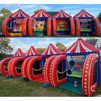 4 in 1 inflatable carnival games,2024 newest carnival games soccer dart knock down bundle for party 1