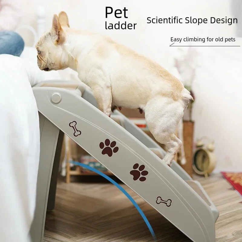 

Foldable Dog Stairs Steps Pet Ladder Kitten Kitty Non Slip Platform Puppy Climbing Cat Ramp for Tall Bed Car Couch Sofa Play