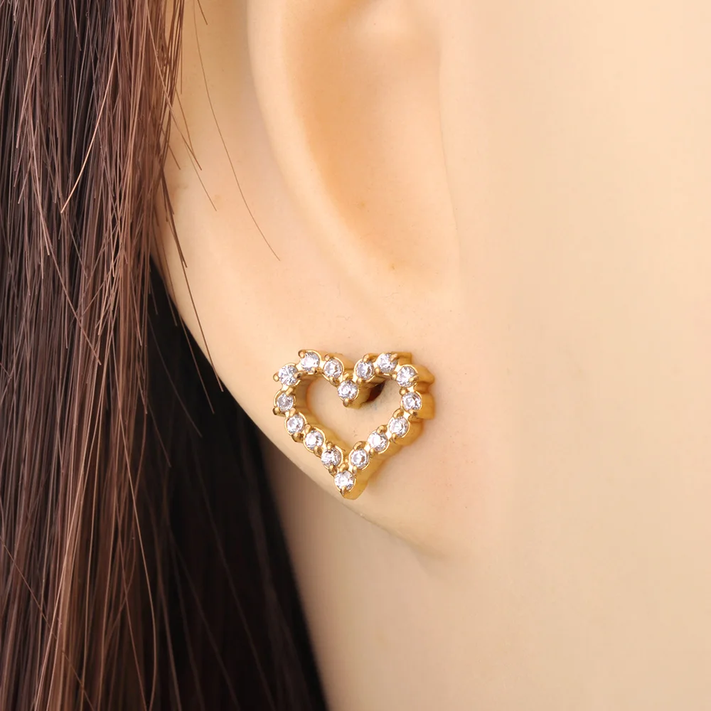 JeeMango Edelstahl 18K vergoldete Schmetterlings-Ohrringe für Damen, modischer Luxus-Strass-Schmetterlingsschmuck E26076 – Detail 15