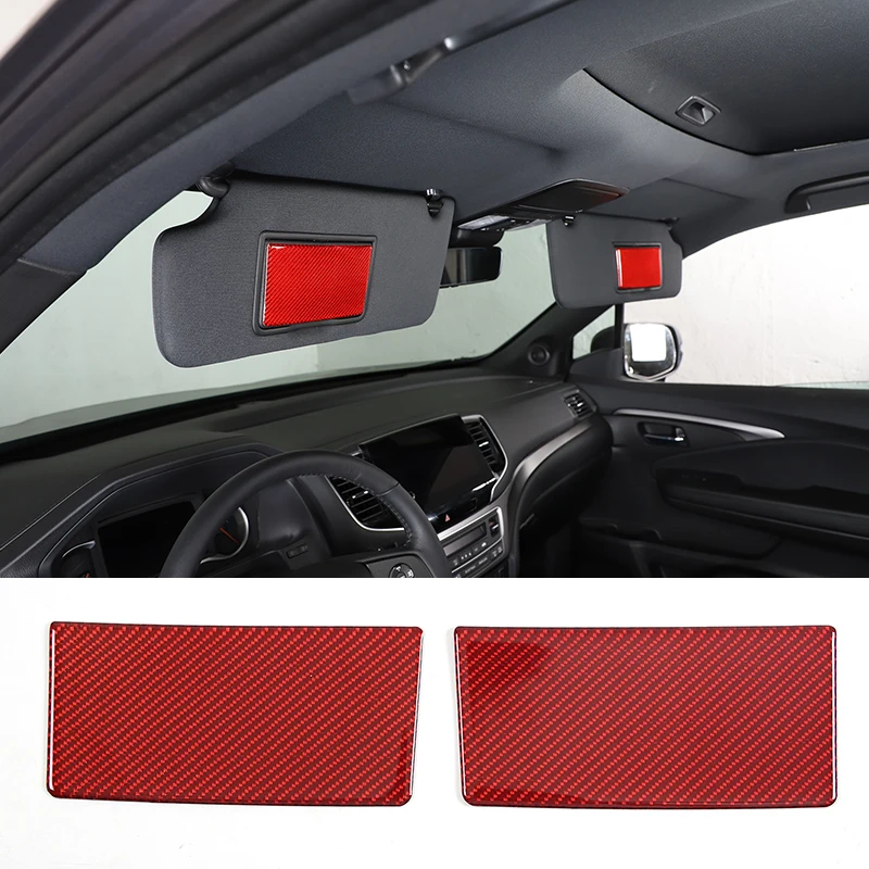 

For Honda Pilot 2015-2019 Soft Carbon Fiber Interior Makeup Mirror Panel Decorative Sticker Interior Accessories