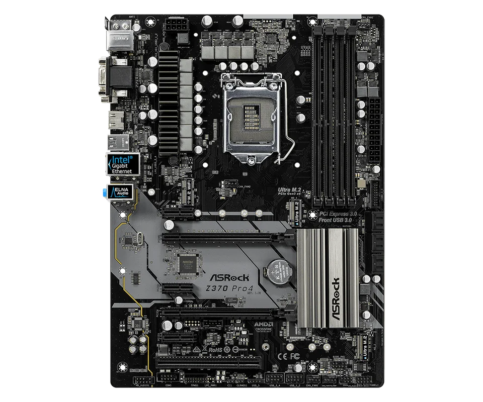 ASRock Z370 PRO4 Motherboard Intel Z370 LGA 1151 M.2 DDR4 64GB