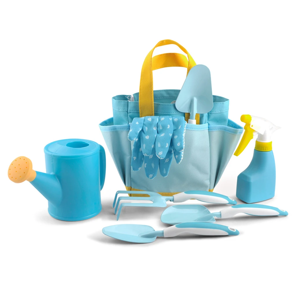 Kids Gardening Tool Set, All in One Garden Toys Set Including Kids Watering Can, Children Gardening Gloves, Shovel, Rake, Apron