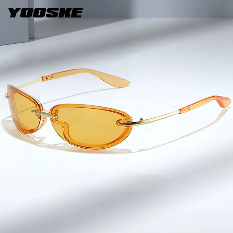 

Y2K Women Luxury Sunglasses Fashion Oval Retro Candy Color Shades UV400 Goggles Men Cat Eye Outdoor Sports Mirror Glasses