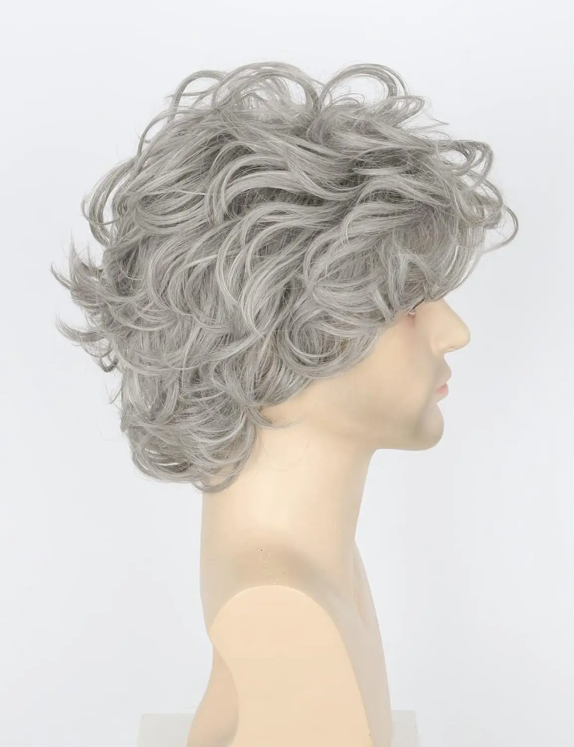 Halloween Wig 70s Men's Brown Short Wave Fluffy Role-Playing Costume Character