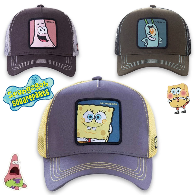 SpongeBob Baseball Cap Women Net Cap Summer Breathable Men Truck Cap