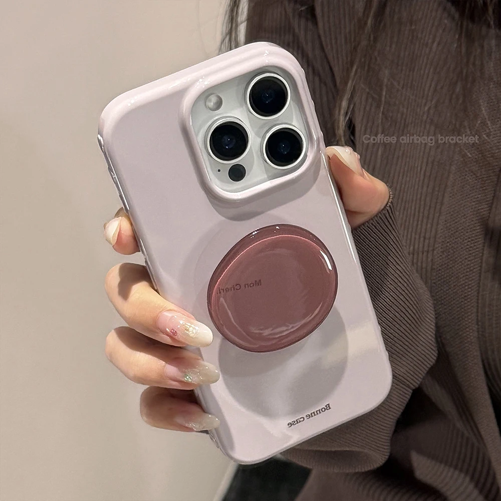 Adorable Purple Shockproof Phone Case with Stand Holder Bracket - Soft and Protective Back Cover