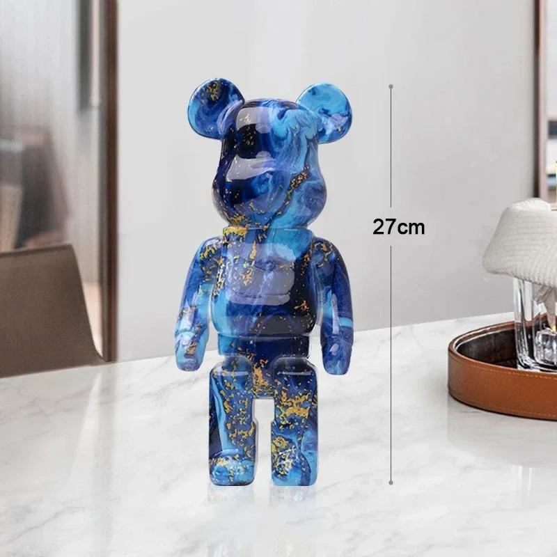

Multi-Color Graffiti Bear, Office Desk and Living Room Decoration, Luxury Resin Ornament, Holiday Gift, 27cm