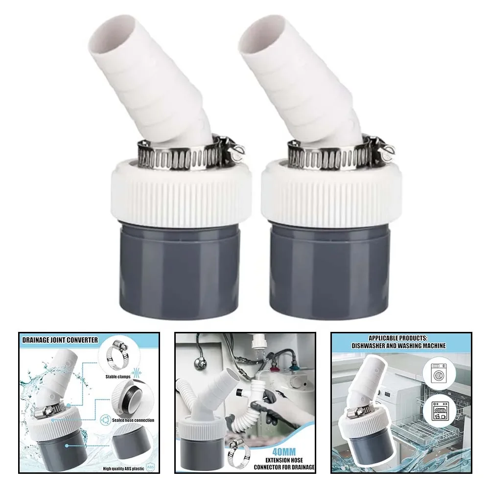 효율적인 폐기물 처리를 위한 세탁기 배수 어댑터 2팩, 안전한 설치 및 견고한 ..