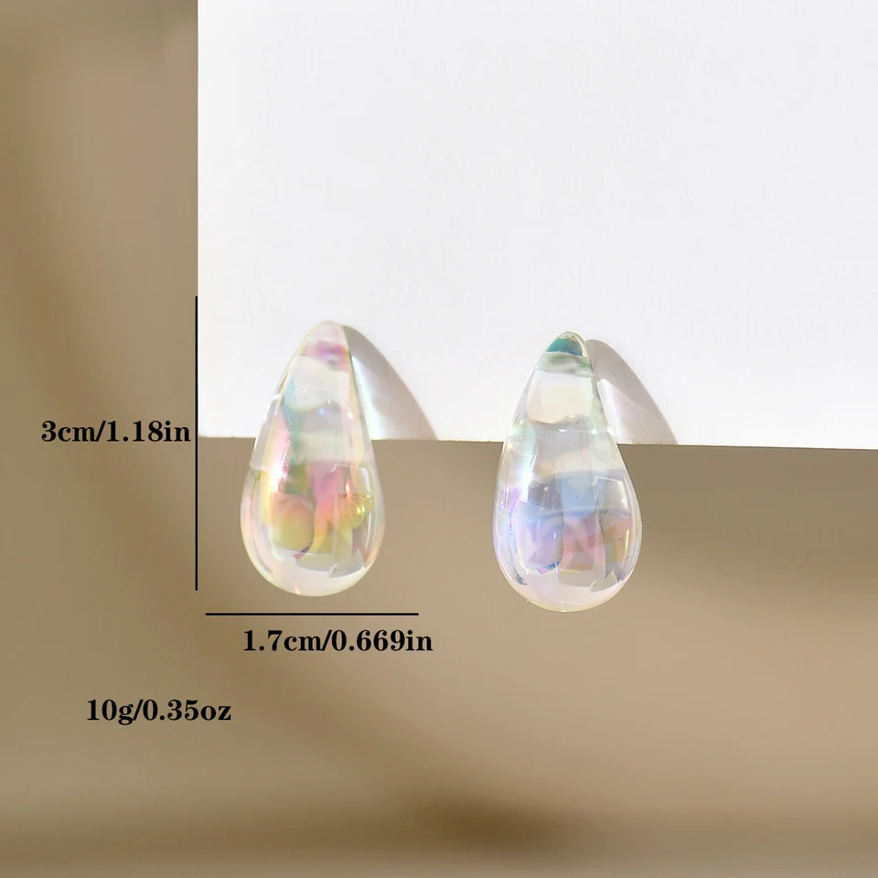 Orecchini Pendenti A Goccia Grossi In Acrilico: Eleganti E Ipoallergenici Per Donne E Ragazze, Regalo Perfetto In Sacchetto Di Velluto