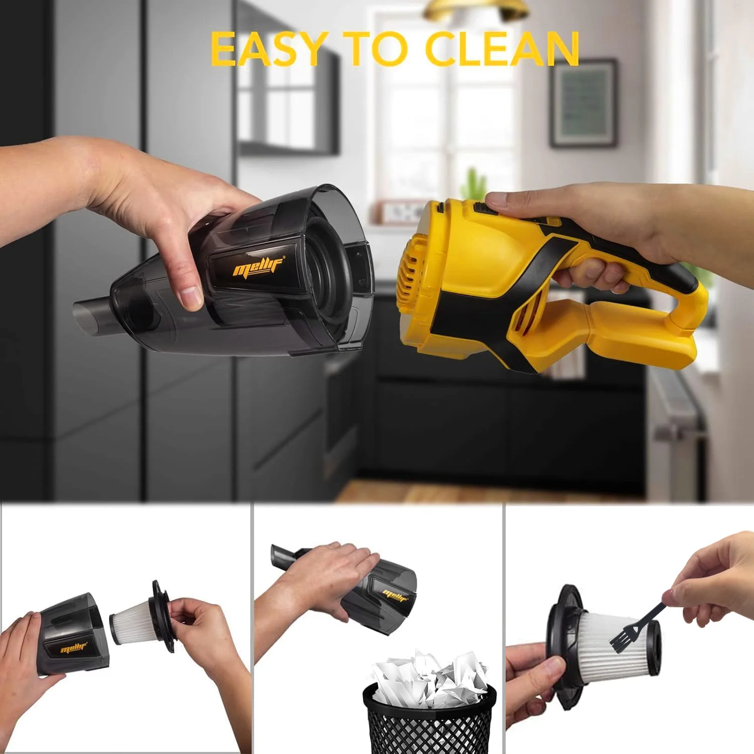 Accu-handstofzuiger, compatibel met Dewalt 20 V accu (zonder batterij