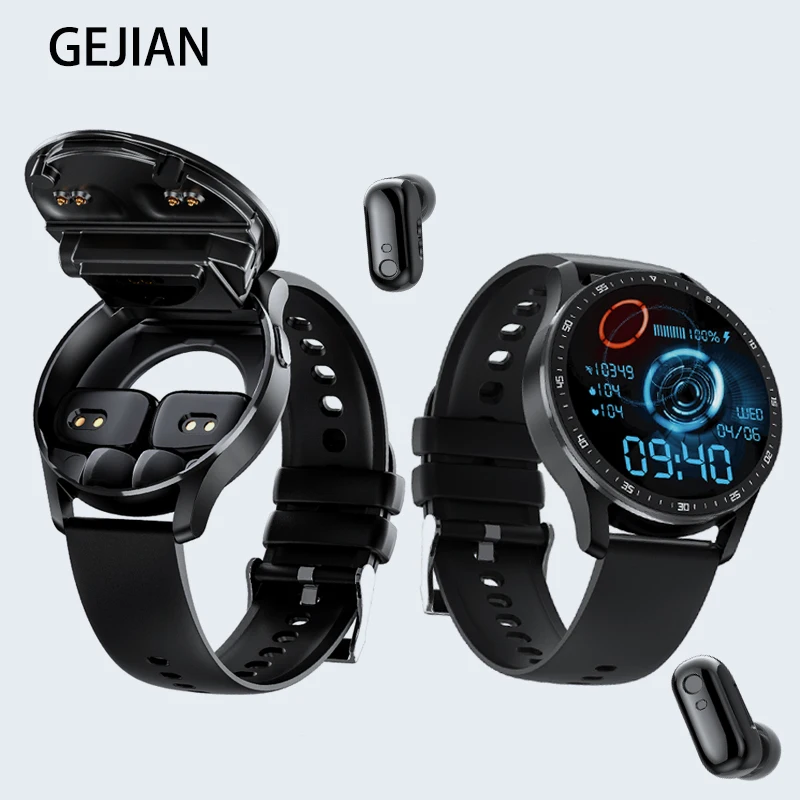 GEJIAN X7 Headset Smart Watch TWS Two In One Wireless Bluetooth Dual Headset Call Health Blood Pressure Sport Music Smartwatch 2