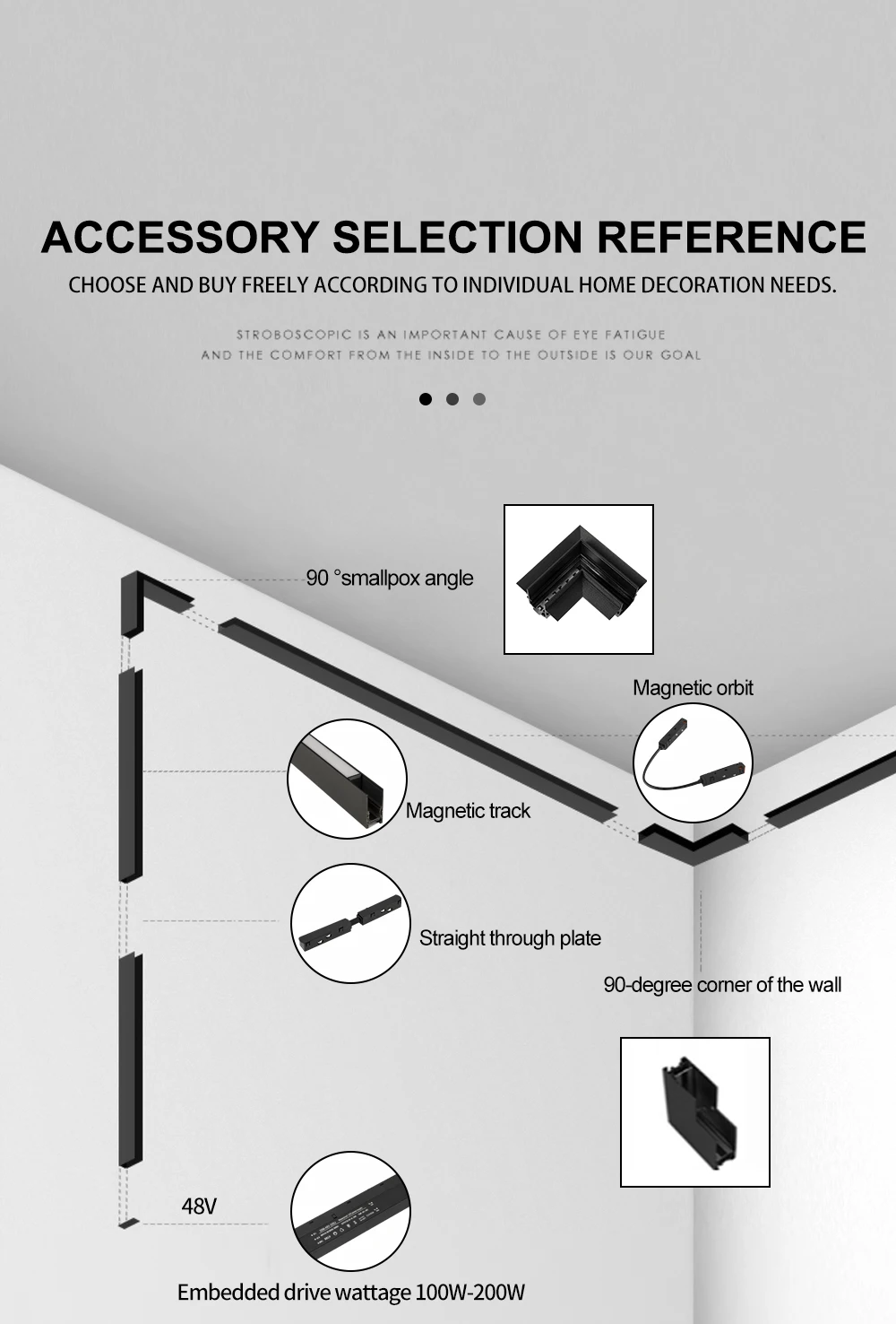 Modern Magnetic Track Lights Embedded LED Spotlight Downlight Living Room Without Main Light Lighting Grille Lamp Series AC220V 2