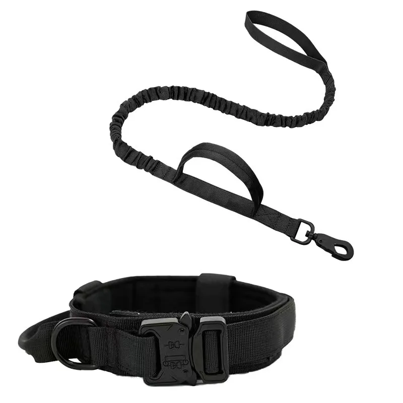 Durable Adjustable Tactical Dog Collar and Leash Set