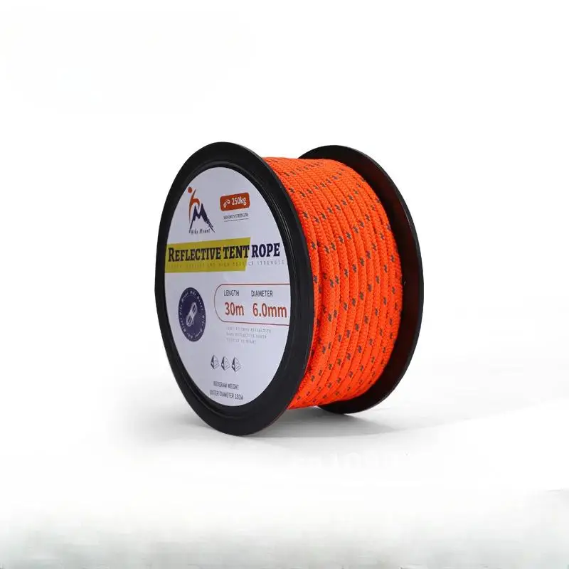 30 meter rope and 6mm tactical parachute rope outdoor camp parachute accessories camping survival equipment DIY woven