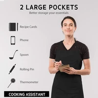 Tablier à bretelles réglable, 1 pièce, Logo personnalisé pour femmes avec poches, meilleur tablier de cuisine, tablier de coiffeur professionnel 3