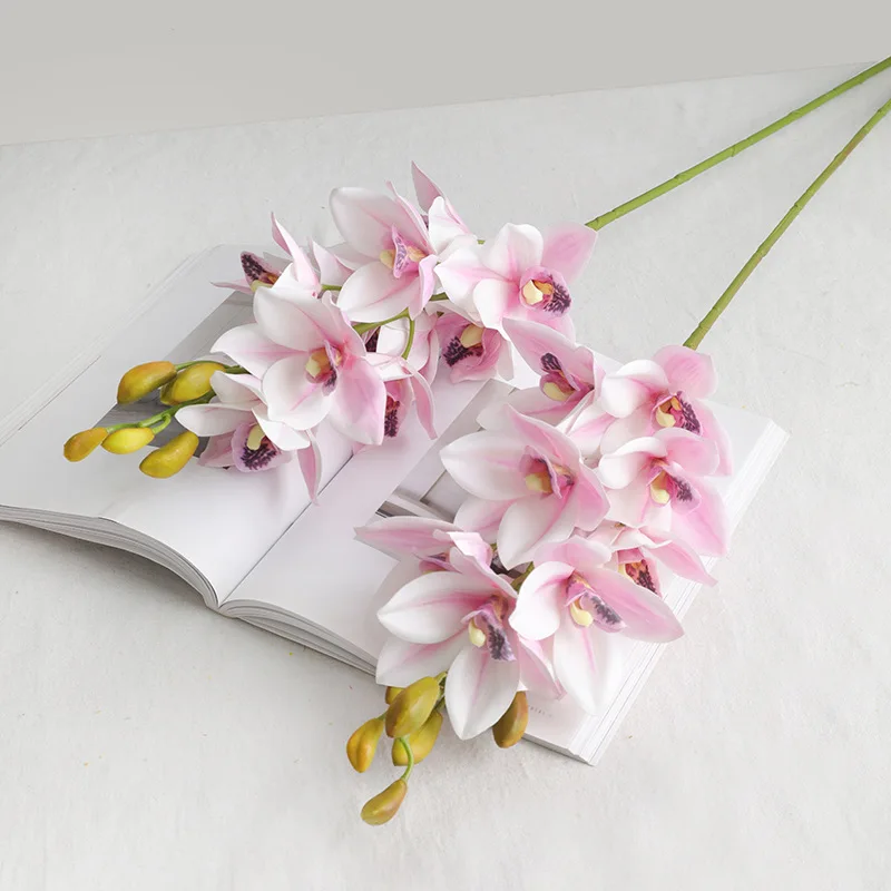 1 с длинным стволом искусственные Cymbidium Faberi Rolfe Moth Orchid Butterfly Flower для дома, свадьбы, праздника, украшения F925