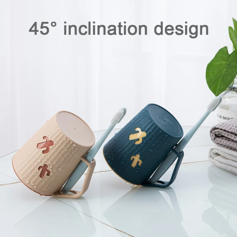 Portable Double Layer Toothbrush Cup For Couples Elegant Tumbler_voghion.com