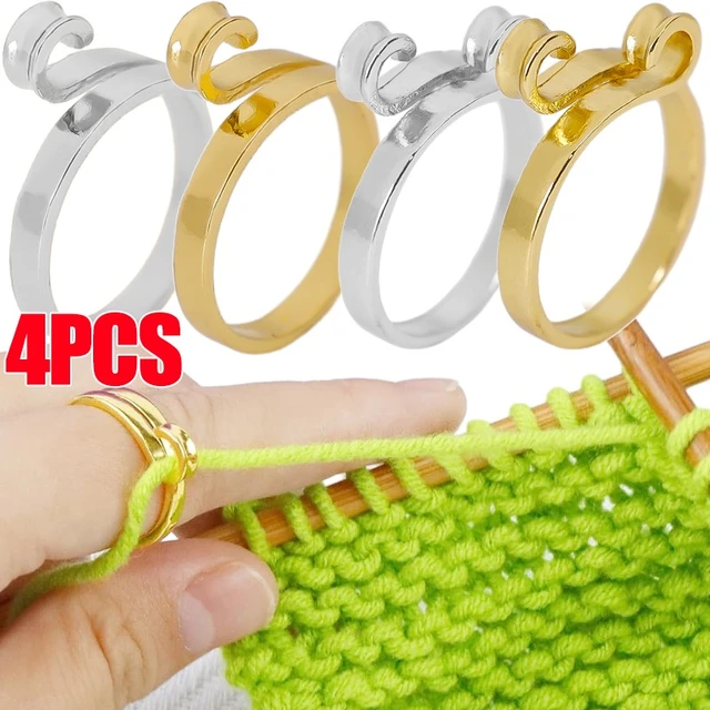 Adjustable Knitting Loop Crochet Loop Knitting Ring for Women Ring Knitting  Tool Finger Wear Thimble Sewing Accessories Gift - AliExpress