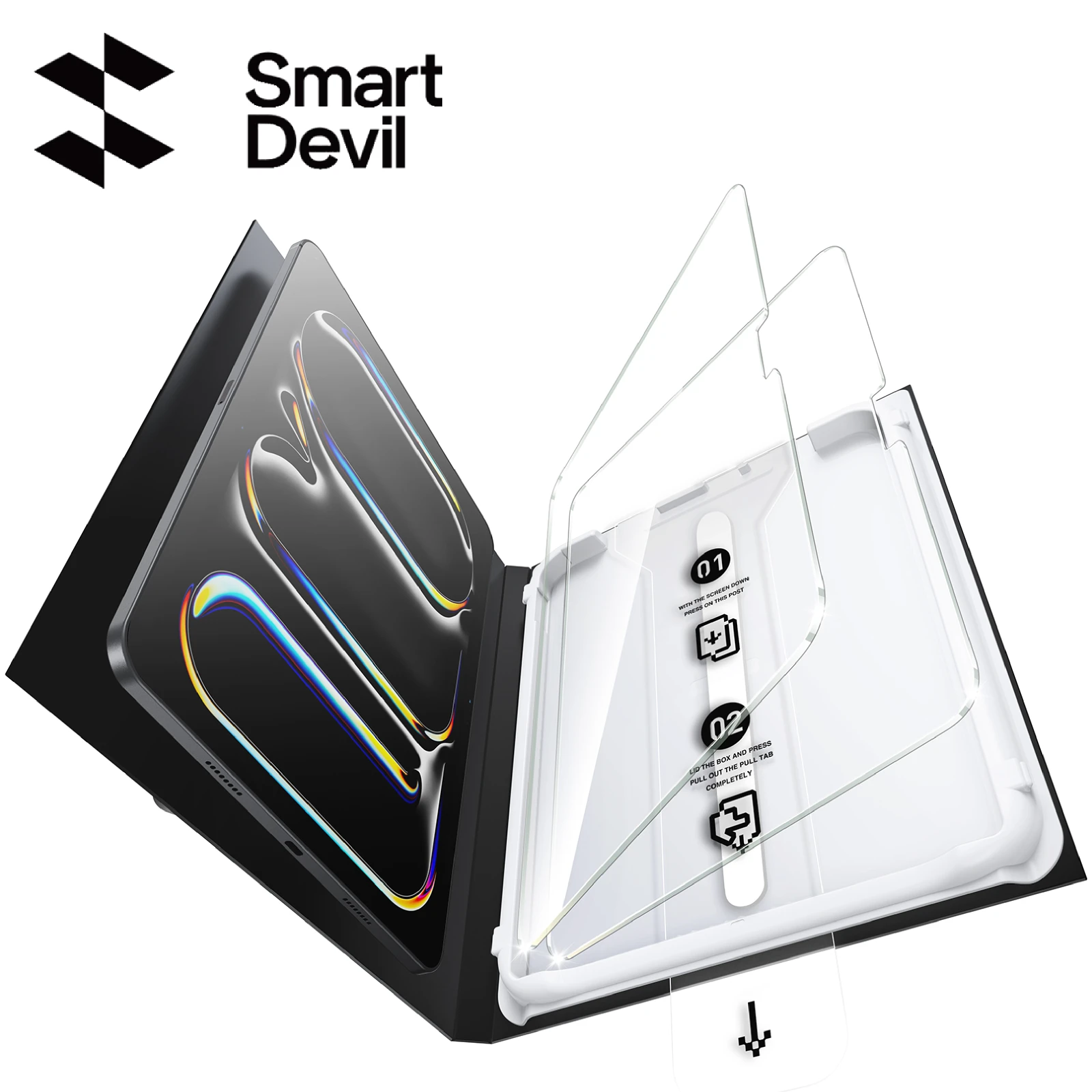 SmartDevil Dust-free Box Tempered Glass Film for iPad 2025 iPad Pro 2024 HD Screen Protector for iPad Air 11 inch Anti-scratch