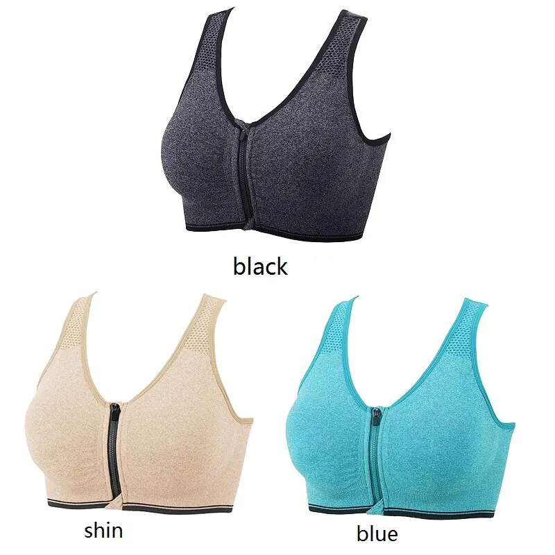 Women Seamless Bra Underwear Camisole Crop Top Free Size Front Zipper Breathable Sports Fitness Yoga Casual