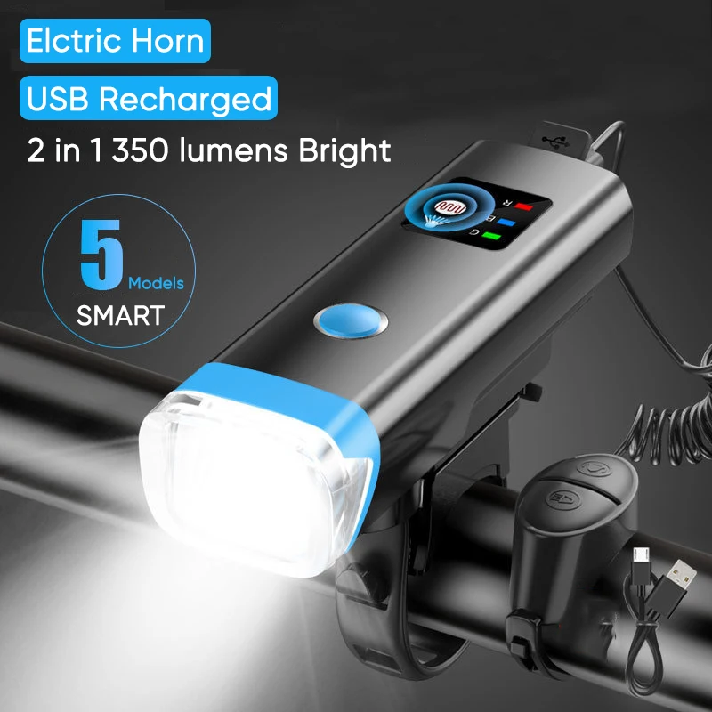 Bike Horn Light Front Bicycle Lighting Bicycle Lamps with Electric Horn