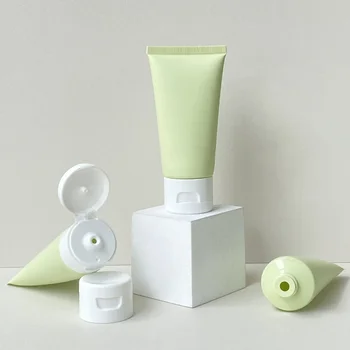 20pcs 50g Cosmetic Hose Green Frost Matte Facial Clean Cream Empty Bottle 100g Plastic Squeeze Container Lotion Frost Soft Tube