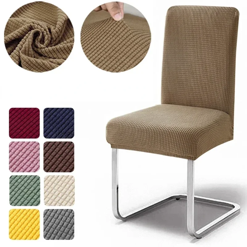 6pcs Waterproof Elasticity Chair Cover for Office Wholesale Jacquard Spandex Stretch Chair Cover Seater Case Kitchen Dining Room 2