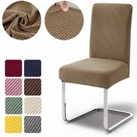6pcs Waterproof Elasticity Chair Cover for Office Wholesale Jacquard Spandex Stretch Chair Cover Seater Case Kitchen Dining Room 2