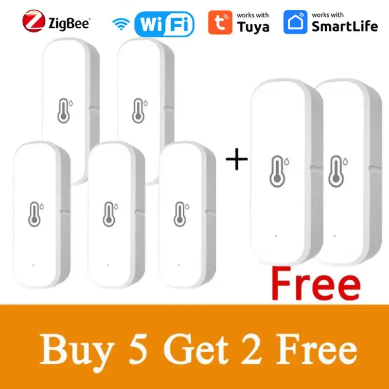 

1-7PCS Tuya WIFI Zigbee Smart Temperature and Humidity Sensor Indoor Hygrometer Thermometer Support Alexa Google Home Smart Life