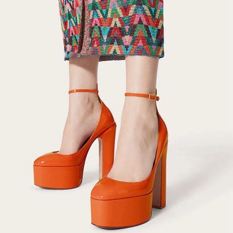 New Super High Heels Women Patent Leather Pumps Women Round Toe Platform Shoes Women Fashion Party sandalias de las mujeres 5