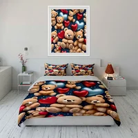 Ensemble cadeau décoratif d'ours en peluche, plusieurs tailles pour chambre d'enfant et d'adulte, magnifique ensemble de literie 3 pièces, cadeau 1