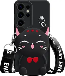 Lucky Cat Wallet Case with Rope - Stylish & Functional Phone Accessory - Honor X7A 4G (H - LJM)