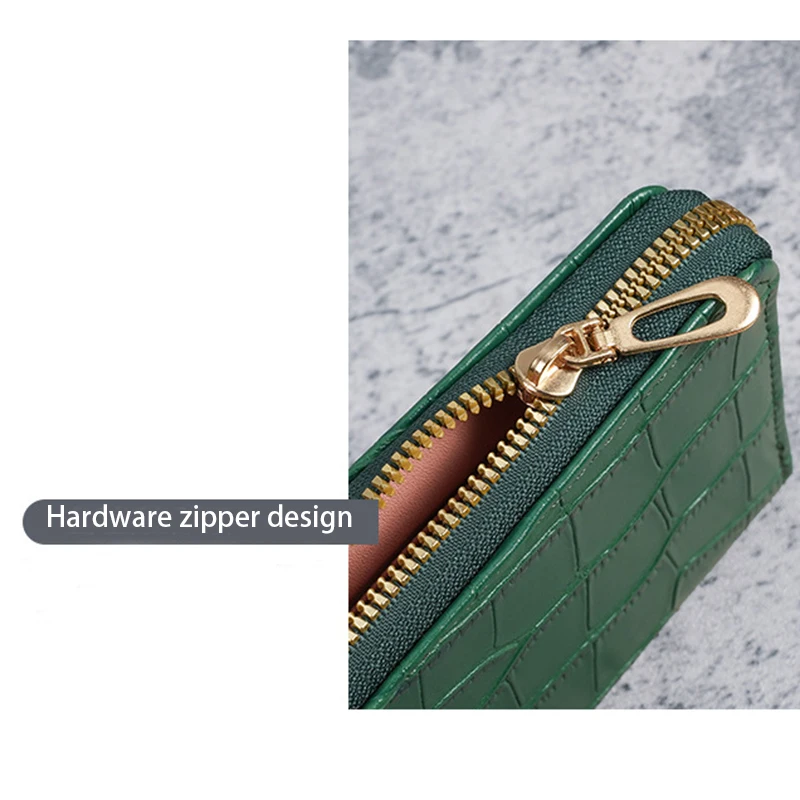 New Women's Wallet High-end Fashion Crocodile Pattern Alligator Clutch Card Bag Multifunctional Zipper Bag Coin Wallet