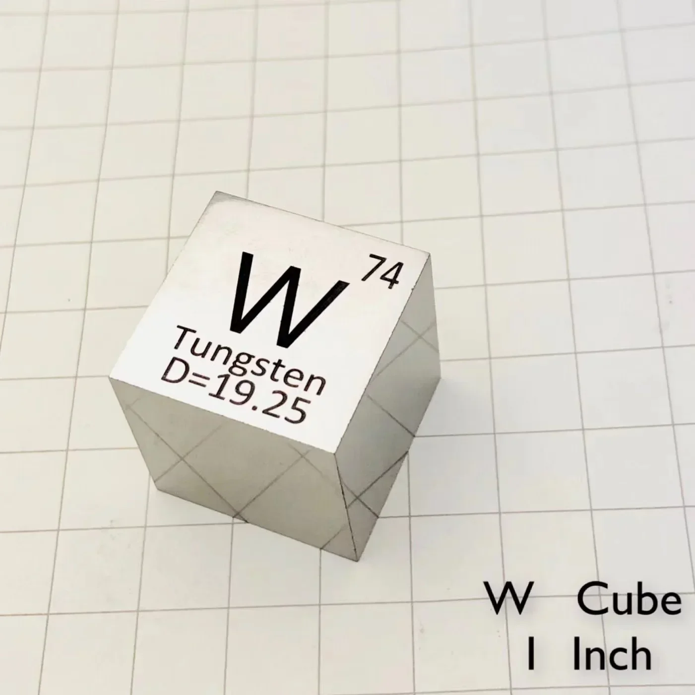 

99.95% High Purity Tungsten Metal Mirror polished Element Cube 25.4mm Metal Density Cubes Carved Element Periodic Table Cub