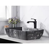 23 "x15.4" container sink rectangle - marble bathroom sink above countertop, ceramic washbasin, artistic basin 2