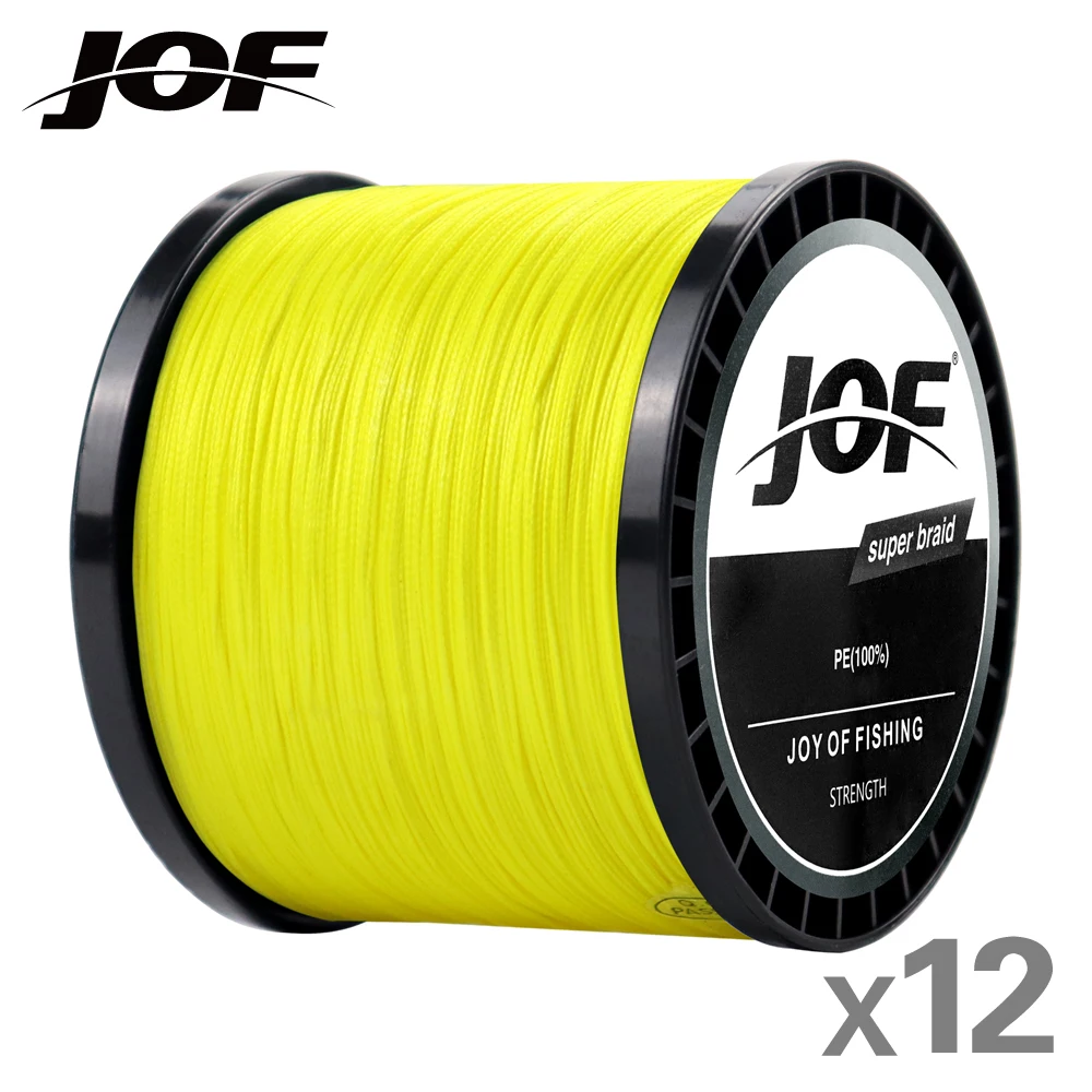 

JOF 12 Strands Weaves Braided 300M 500M 1000M Fishing Line Super Strong PE Line 33LB-149.9LB