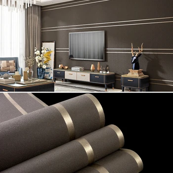 3D Wallpaper Modern Simple Striped Pattern Living Room Tv Background Home Decor Non-woven Fabric Non Self Adhesive Wall Sticker 1