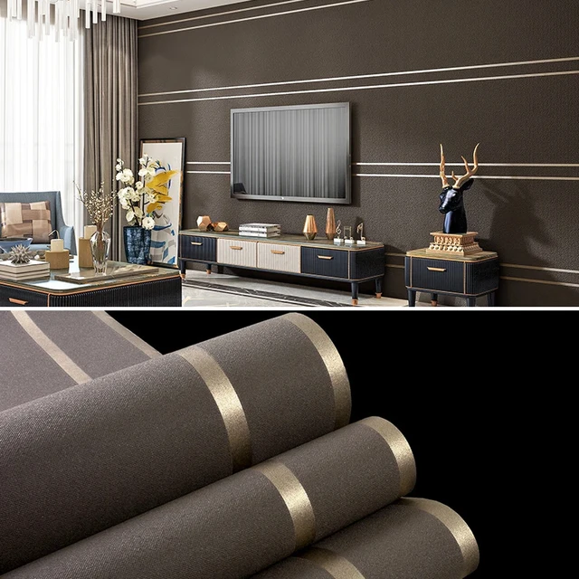 3D Wallpaper Modern Simple Striped Pattern Living Room Tv Background Home Decor Non-woven Fabric Non Self Adhesive Wall Sticker 1