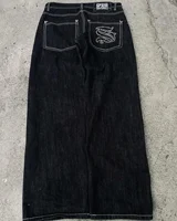 Y2K American Trendy Jeans Retro Gothic Graphic Embroidery Loose men s Jeans Harajuku Hip Hop Street Wide Leg Jeans Pants 2