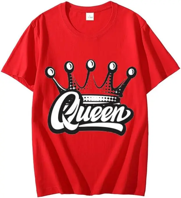 

Queen Print T-shirts for Women Summer Casual T-shirts O Neck Short-sleeved T-shirts Fashion Tshirt