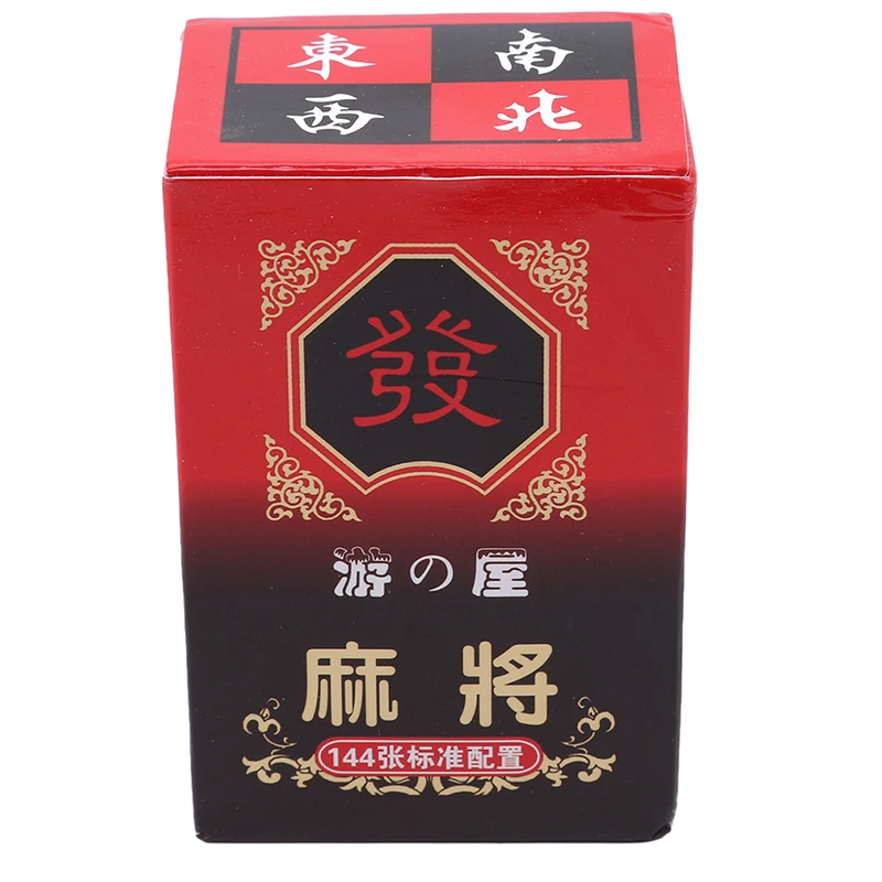 

1 Box Of 144 Paper MahJong Mah Jong Chinese Playing Cards Set + Dice For Family Party Children Adult Math Toys