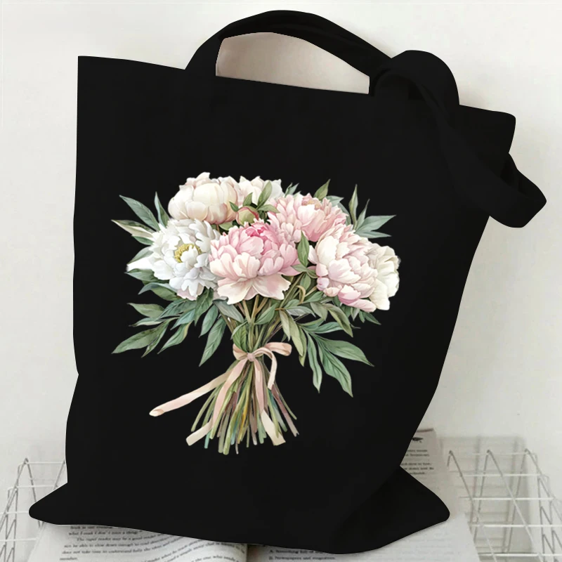 Woman's Shoulder Bag Wildflowers Vintage Tote Bags Canvas Shoulder Bags for Travel Daily Commute Women's Reusable Shopping Bag - 2