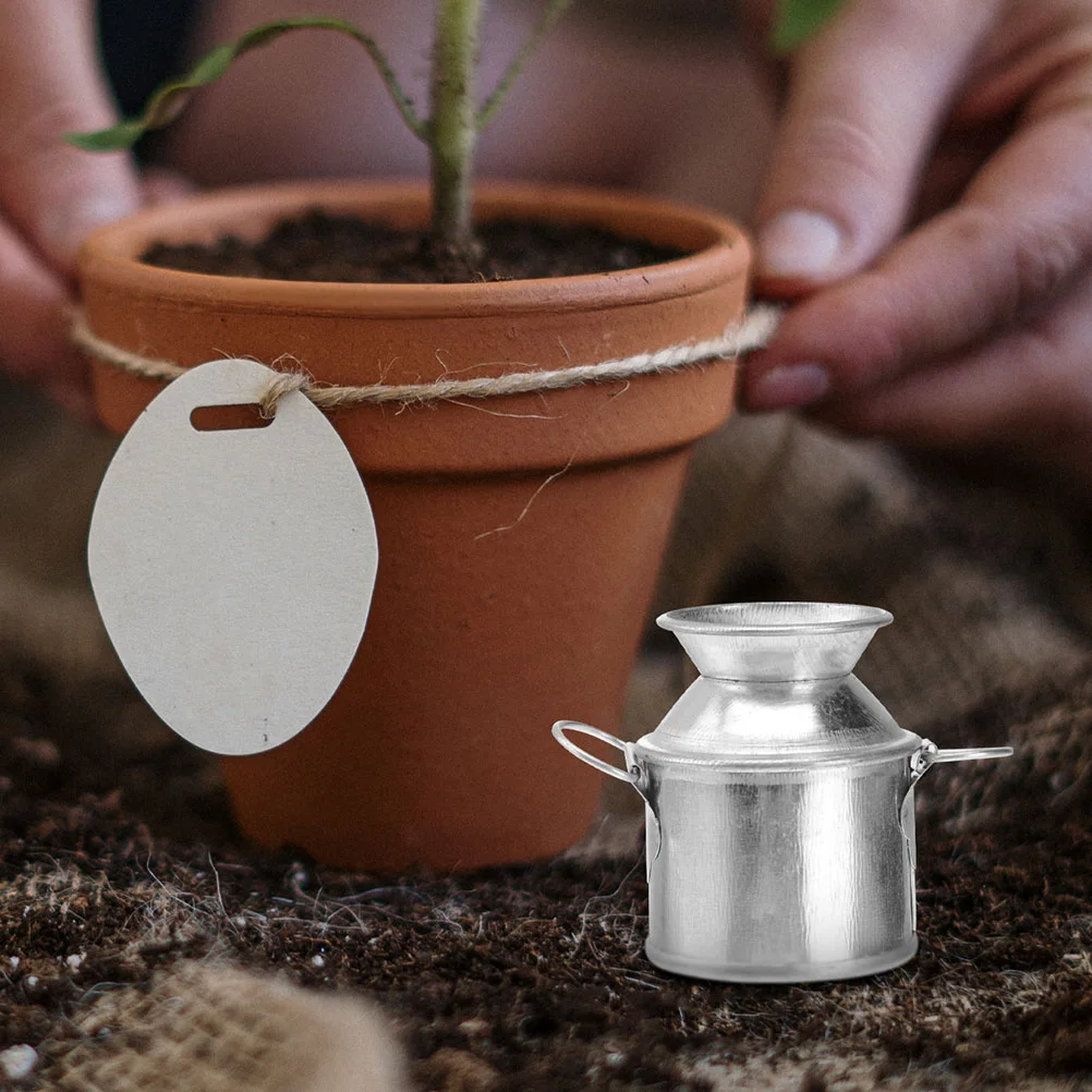3 Pcs Milk Jug Tin Bucket Mini Metal Buckets Small Iron Vase Vases for Flowers Tiny House 4