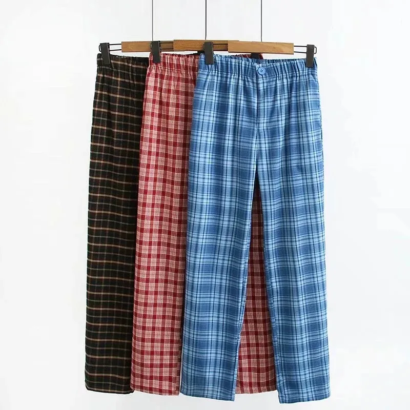 Women Harajuku Retro Plaid Pants Fashion High Waist Straight Pant Women Vintage Trousers Checkered Sweatpant Streetwear Girls