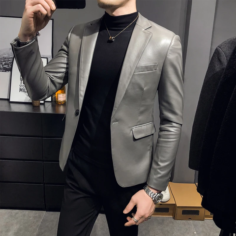 Slim Fit Casual Leather Jacket 