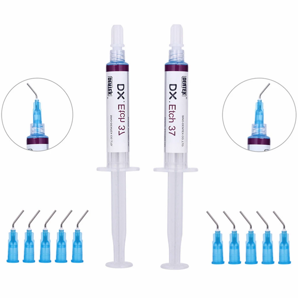 

2Packs Dental Etchant Acid Etching Gel 37% Phosphoric 5ML/Syringe Orthodontic Light Cure Adhesive Bonding Paste Primer