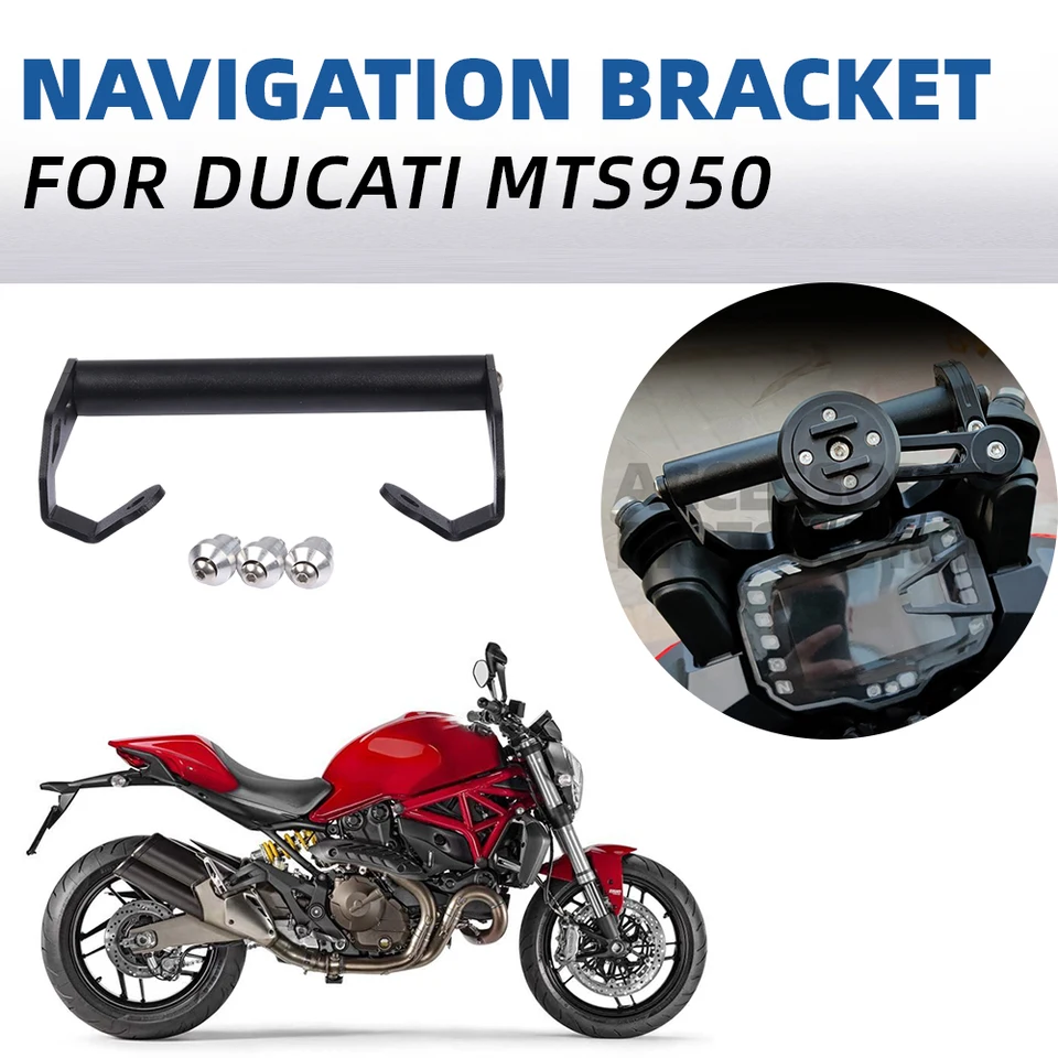 Motorfiets gps standaard Motorfiets USB Telefoon Navigatie Beugel Voor Ducati Voor Multistrada 1200 Voor Enduro 950 S 1260 GT USB Opladen Ondersteuning Accessoires Navigatieplaat Beugel (Maat : A set