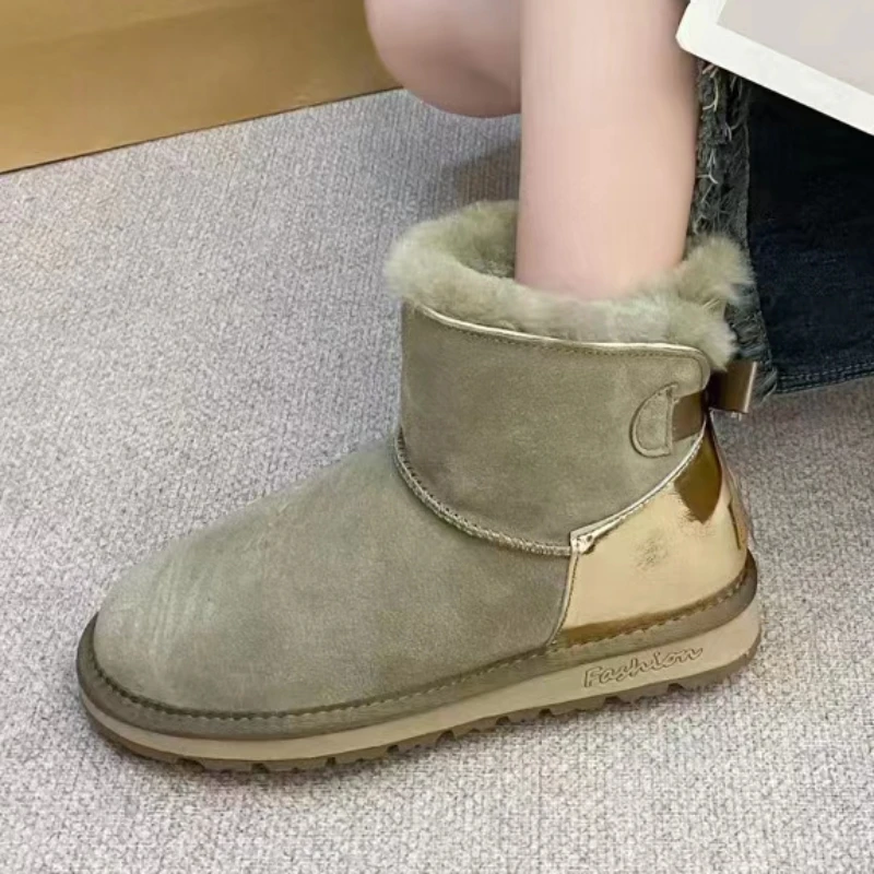 

Женские нескользящие ботинки на платформе, зимние Бархатные сохраняющие тепло женские зимние ботинки без шнуровки, уличные повседневные женские ботильоны, 2023