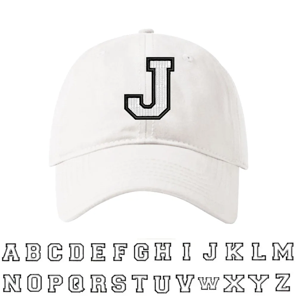 Berretto da baseball ricamato con lettere bicolore A-Z personalizzate Cotone di alta qualità Moda Uomo Donna Visiere sportive regolabili_voghion.com