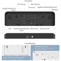 Large Digital Wall Clock with Temperature Humidity Calendar 8.5"Desk LCD Alarm Clock Backlight for Bedroom Office Living Room 6